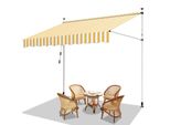 Tenda Da Sole Jayseuw 250X120 Cm Tenda Da Sole Per Balcone Regolabile In Altezza Con Manovella Protezione Solare Senza Forature Per Terrazze E Balconi Giallo Bianco