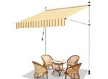 Tenda Da Sole Jayseuw 150X120 Cm Tenda Da Sole Per Balcone Regolabile In Altezza Con Manovella Protezione Solare Senza Forature Per Terrazze E Balconi Giallo Bianco