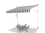 Tenda Da Sole Jayseuw 350X120 Cm Tenda Da Sole Per Balcone Regolabile In Altezza Con Manovella Protezione Solare Senza Forature Per Terrazze E Balconi Grigio Bianco