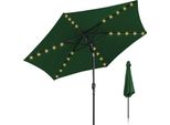 Ombrellone Jayseuw Ombrellone A Braccio Laterale 270 Cm Con Led Solare, Inclinabile Di 30°, Protezione Uv, Manovella - Verde - Ombrellone Da Giardino Ombrellone Da Mercato Ombrellone Con Manovella