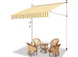 Tenda Da Sole Jayseuw 200X120 Cm Tenda Da Sole Per Balcone Regolabile In Altezza Con Manovella Protezione Solare Senza Forature Per Terrazze E Balconi Giallo Bianco