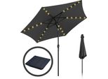 Aopunly Ombrellone A Sbalzo 270 Cm Con Led Solare, Apertura A 30°, Protezione Uv, Manovella - Grigio - Ombrellone Da Giardino Ombrellone Da Mercato Ombrellone A Manovella