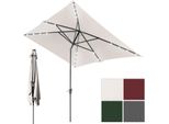 Ombrellone Bettizia Rettangolare, Manovella Pieghevole, Ferro, Ombrellone Da Balcone, Ombrellone Da Mercato, Inclinabile, 1,4 X 2,1 M, Led, Beige