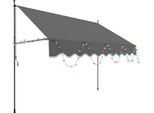 Tenda Da Sole A Pinza Aopunly Con Led 300X120Cm Tenda Da Sole Per Balcone Regolabile In Altezza Con Manovella Protezione Solare Senza Foratura Per Terrazza E Balcone Grigio