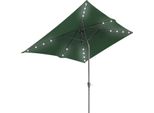 Ombrellone Bettizia Rettangolare, Manovella Pieghevole, Ferro, Ombrellone Da Balcone, Ombrellone Da Mercato, Inclinabile, 2 X 3 M, Led, Verde