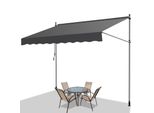 Tenda Da Sole Tolletour 350X120 Cm Tenda Da Sole Per Balcone Regolabile In Altezza Con Manovella Protezione Solare Senza Forature Per Terrazze E Balconi Grigio