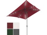 Ombrellone Bettizia Rettangolare, Manovella Pieghevole In Ferro, Ombrellone Da Balcone, Inclinabile, 1,4 X 2,1 M, Led, Rosso