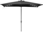 Ombrellone Bettizia Rettangolare, Manovella Pieghevole, Ferro, Ombrellone Da Balcone, Ombrellone Da Mercato, Inclinabile, 2 X 3 M, Led, Grigio