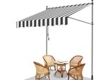 Tenda Da Sole Tolletour 150X120 Cm Tenda Da Sole Per Balcone Regolabile In Altezza Con Manovella Protezione Solare Senza Forature Per Terrazze E Balconi Grigio Bianco