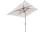 Ombrellone Clanmacy Rettangolare, Manovella Pieghevole, Ferro, Ombrellone Da Balcone, Ombrellone Da Mercato, Inclinabile, 2 X 3 M, Led, Beige