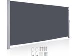 Tolletour Tenda Laterale 160X300Cm Schermo Privacy Estensibile Opaco Protezione Solare Tenda Da Sole Balcone Terrazza Giardino Tenda Laterale A Rullo Frangivento Grigio