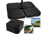 Set Di 4 Supporti Per Ombrellone Aopunly Riempibili Con Sabbia/Acqua Fino A 80 Kg Supporto Per Ombrellone In Plastica Hdpe