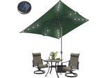 Ombrellone Aopunly Ø300X200Cm Con Led, Protezione Uv, Manovella - Verde, Ombrellone A Sbalzo Pieghevole Di 30° Su Entrambi I Lati Ombrellone Da Balcone Rettangolare