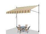 Tenda Da Sole Tolletour 350X120 Cm Tenda Da Sole Per Balcone Regolabile In Altezza Con Manovella Protezione Solare Senza Forature Per Terrazze E Balconi Giallo Blu
