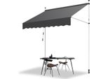 Tenda Da Sole A Pinza Aopunly Tenda Da Sole Balcone Resistente Ai Raggi Uv Impermeabile Grigio 200Cm
