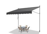 Tenda Da Sole Tolletour 400X120 Cm Tenda Da Sole Per Balcone Regolabile In Altezza Con Manovella Protezione Solare Senza Forature Per Terrazze E Balconi Grigio