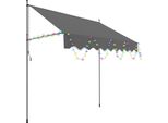 Tenda Da Sole A Pinza Tolletour Con Led 250X120Cm Tenda Da Sole Per Balconi Regolabile In Altezza Con Manovella Protezione Solare Senza Foratura Per Terrazze E Balconi Grigio