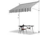 Tenda A Pinza Aopunly Tenda Da Sole Balcone Resistente Ai Raggi Uv Impermeabile Bianco Grigio 250Cm