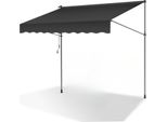 Tenda Da Sole A Pinza Aopunly 200X120Cm Tenda Da Sole Per Balcone Regolabile In Altezza Con Manovella Protezione Solare Senza Foratura Per Terrazza E Balcone Grigio