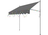 Tenda Da Sole A Pinza Aopunly Con Led 250X120Cm Tenda Da Sole Per Balcone Regolabile In Altezza Con Manovella Protezione Solare Senza Foratura Per Terrazza E Balcone Grigio
