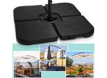 Jayseuw Set Di 4 Supporti Per Ombrelloni Riempibili Con Sabbia/Acqua Fino A 80 Kg Supporto Per Ombrellone In Plastica Hdpe