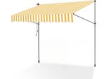 Tenda Da Sole Aopunly 150X120 Cm Tenda Da Sole Per Balcone Regolabile In Altezza Con Manovella Protezione Solare Senza Forature Per Terrazze E Balconi Giallo Bianco