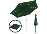 Aopunly Ombrellone A Sbalzo 270 Cm Con Led Solare, Apertura A 30°, Protezione Uv, Manovella - Verde - Ombrellone Da Giardino Ombrellone A Sbalzo
