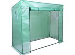 Tolletour Serra In Plastica Serra Per Pomodori 200 X 80 X 173/143 Cm (Lxpxa), Con Rete A Maglie E Finestra Per Il Giardino, Tetto Spiovente, Verde