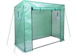 Jayseuw Serra In Plastica Serra Per Pomodori 200 X 80 X 173/143 Cm (Lxpxa), Con Telo A Rete E Finestra Per Giardino, Tetto Inclinato, Verde