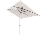 Tolletour Ombrellone Rettangolare, Ombrellone Da Balcone Pieghevole A Manovella In Ferro, Inclinabile, 2 X 3 M, Led, Beige