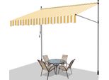 Jayseuw Tenda Da Sole Con Morsetti Tenda Da Sole Per Balcone Resistente Ai Raggi Uv Impermeabile Giallo Bianco 400 Cm