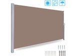 Clanmacy Tenda Da Sole Laterale 180X300Cm Schermo Privacy Estensibile Opaco Protezione Solare Tenda Da Sole Balcone Terrazza Giardino Laterale Tenda A Rullo Frangivento Marrone