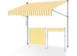 Tenda Da Sole A Morsetto Clanmacy 150X120 Cm Tenda Da Sole Per Balcone Regolabile In Altezza Con Manovella Protezione Solare Senza Forature Per Terrazze E Balconi Giallo Bianco