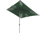 Tolletour Ombrellone Rettangolare, Ombrellone Da Balcone Pieghevole A Manovella In Ferro, Inclinabile, 2 X 3 M, Led, Verde