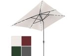 Tolletour Ombrellone Rettangolare, Ombrellone Da Balcone Pieghevole A Manovella In Ferro, Inclinabile, 1,4X2,1 M, Led, Beige