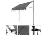 Jayseuw Tenda Da Sole A Morsetto Con Led 250X120Cm Tenda Da Sole Per Balconi Regolabile In Altezza Con Manovella Protezione Solare Senza Foratura Per Terrazze E Balconi Grigio