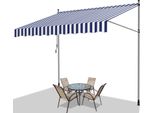 Hengda Tenda Da Sole Con Morsetti Tenda Da Sole Per Balcone Resistente Ai Raggi Uv Impermeabile Blu Bianco 200 Cm