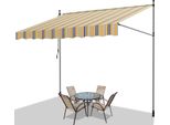 Hengda Tenda Da Sole Con Morsetti Tenda Da Sole Per Balcone Resistente Ai Raggi Uv Impermeabile Giallo Blu 200 Cm