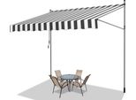 Hengda Tenda Da Sole Con Morsetti Tenda Da Sole Per Balcone Resistente Ai Raggi Uv Impermeabile Bianco Grigio 200 Cm