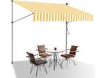 Tenda Da Sole A Morsetto Clanmacy 200X120 Cm Tenda Da Sole Per Balcone Regolabile In Altezza Con Manovella Protezione Solare Senza Forature Per Terrazze E Balconi Giallo Bianco
