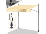 Tenda Da Sole A Morsetto Clanmacy 400X120 Cm Tenda Da Sole Per Balcone Regolabile In Altezza Con Manovella Protezione Solare Senza Forature Per Terrazze E Balconi Giallo Bianco