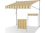 Tenda Da Sole A Morsetto Clanmacy 400X120 Cm Tenda Da Sole Per Balcone Regolabile In Altezza Con Manovella Protezione Solare Senza Forature Per Terrazze E Balconi Giallo Blu