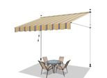 Tenda Da Sole Hengda 350X120 Cm Tenda Da Sole Per Balcone Regolabile In Altezza Con Manovella Protezione Solare Senza Forature Per Terrazze E Balconi Giallo Blu