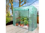 Serra In Plastica Hengda Serra Per Pomodori 200 X 80 X 173/143 Cm (Lxpxa), Con Telo A Rete E Finestra Per Giardino, Tetto Inclinato, Verde