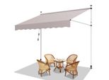 Tenda Da Sole Hengda 250X120 Cm Tenda Da Sole Per Balcone Regolabile In Altezza Con Manovella Protezione Solare Senza Forature Per Terrazze E Balconi Beige