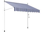 Clanmacy Tenda Da Sole Con Morsetti Tenda Da Sole Balcone Resistente Ai Raggi Uv Impermeabile Blu Bianco 200 Cm