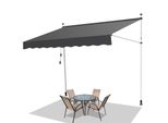 Tenda Da Sole Hengda 350X120 Cm Tenda Da Sole Per Balcone Regolabile In Altezza Con Manovella Protezione Solare Senza Forature Per Terrazze E Balconi Grigio
