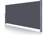Clanmacy Tenda Da Sole Laterale 180X300Cm Schermo Privacy Estensibile Opaco Protezione Solare Tenda Da Sole Balcone Terrazza Giardino Laterale Tenda A Rullo Frangivento Grigio