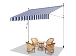 Tenda Da Sole Hengda 250X120 Cm Tenda Da Sole Per Balcone Regolabile In Altezza Con Manovella Protezione Solare Senza Forature Per Terrazze E Balconi Blu Bianco