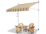 Tenda Da Sole Hengda 200X120 Cm Tenda Da Sole Per Balcone Regolabile In Altezza Con Manovella Protezione Solare Senza Forature Per Terrazze E Balconi Giallo Blu